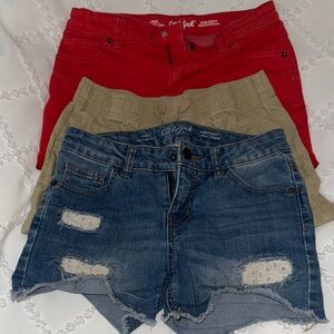 Cat & Jack Denim Distressed Jean Shorts and Wonder Nation Bundle